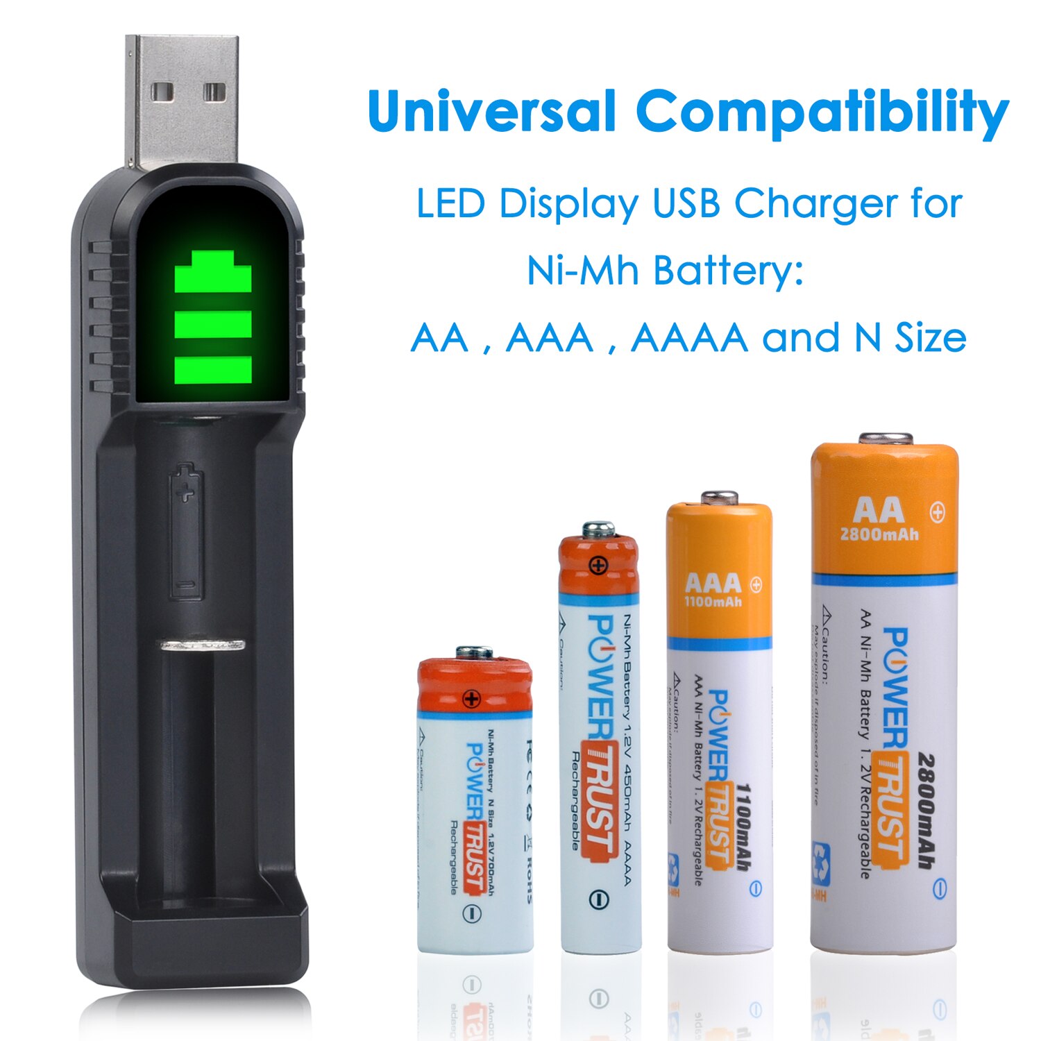 1.2V 450mAh AAAA Rechargeable Battery with AAAA Ni-MH Battery Charger for Dell Stylus, Surface Pen, Alarm Clocks, Flashlights