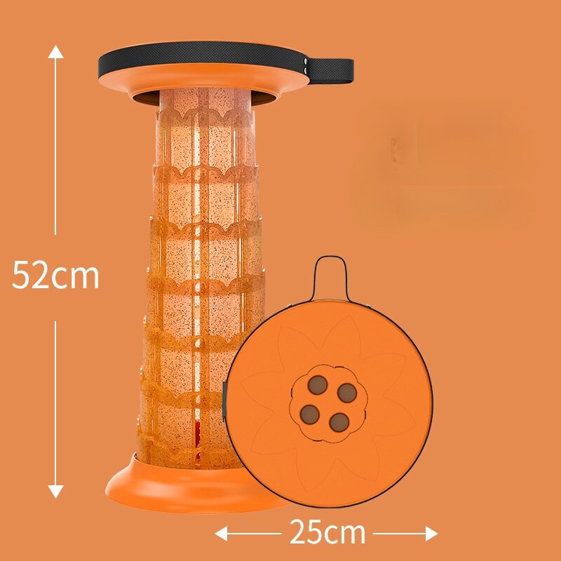 2022 Kantelbare Lotus Vouwen Telescopische Kruk Camping Camping Auto Queuing Draagbare Kruk 10 Kraampjes Verstelbare Hoge Stijl Kruk: lotus - orange