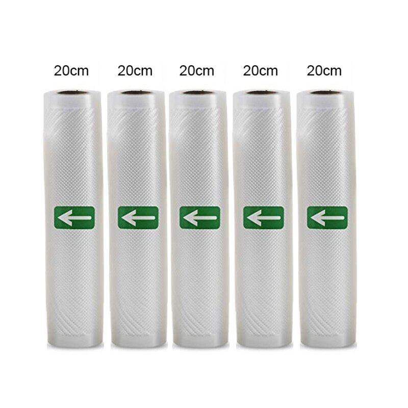 5 rolek/2 rolki Lot do kuchni do jedzenia worek próżniowy torby do przechowywania uszczelniacz próżniowy żywności zachować 12 + 15 + 20 + 25 + 28cm * 500cm: 20cm 5pcs