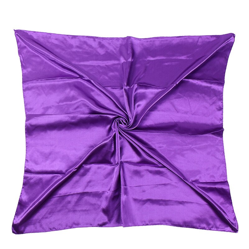 Solid Color Satin Women Scarf 90*90cm Big Wraps Lady Headband Hajib Muslim Female Square Scarf: purple