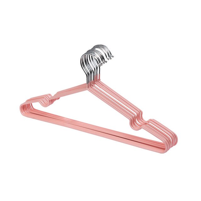 10Stck T bilden Stahl Draht KleiderbüGel Für Kleidung Lagerung Gestell Anti-Schleudern Erwachsenen Mantel Aufhänger Schrank Veranstalter Halfter 40cm: Rosa