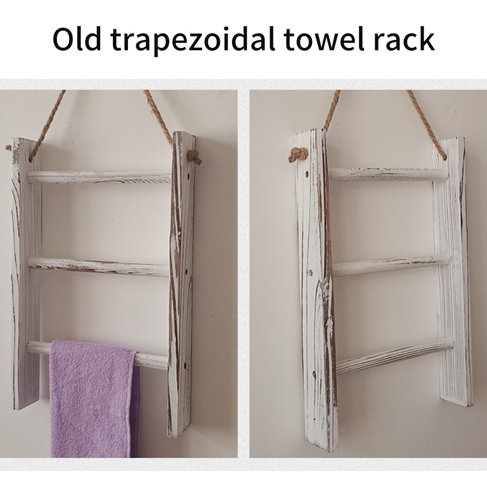 3 tason keittiö puinen pyyhehylly tilaa säästävä olohuone retro seinään ripustettavat säilytysportaat kylpyhuone mini kodinsisustus köydellä