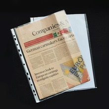 100pcs Sleeves Clear Sheet Page Pvc Protector Document Office Ring Binder For A4 Paper Waterproof Test Paper Sorting