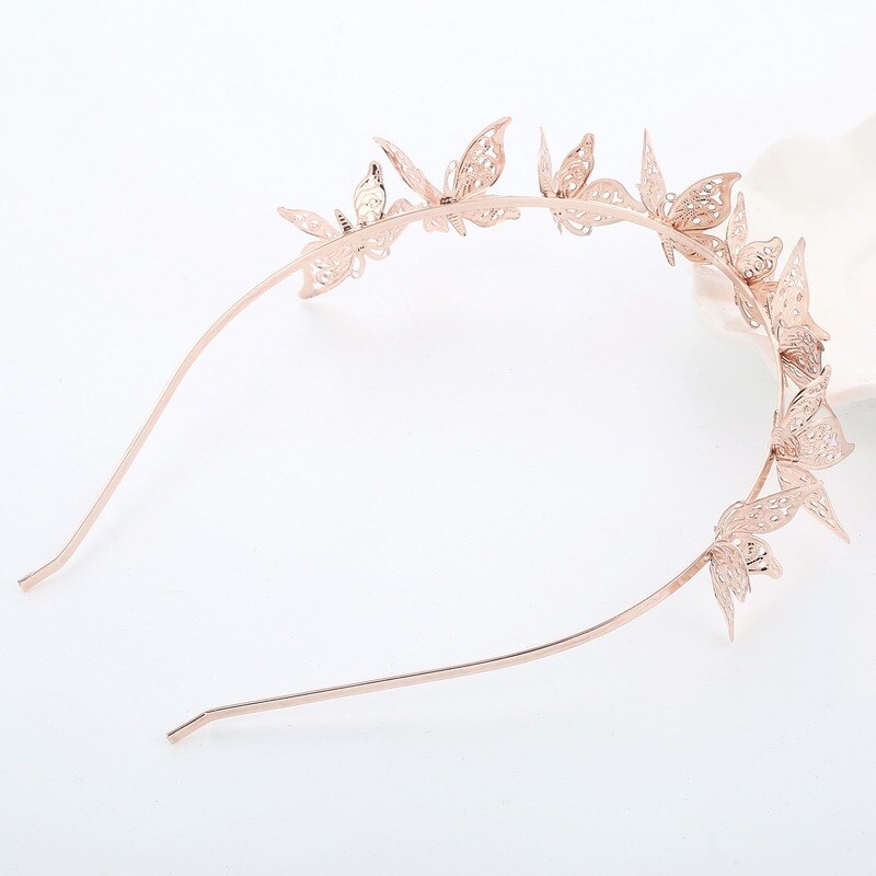 LED Light Up Blinking Butterfly Headband Hollow Metal Hairband Alloy Tiara Headpiece Hair Accessories for Women Girls Gold