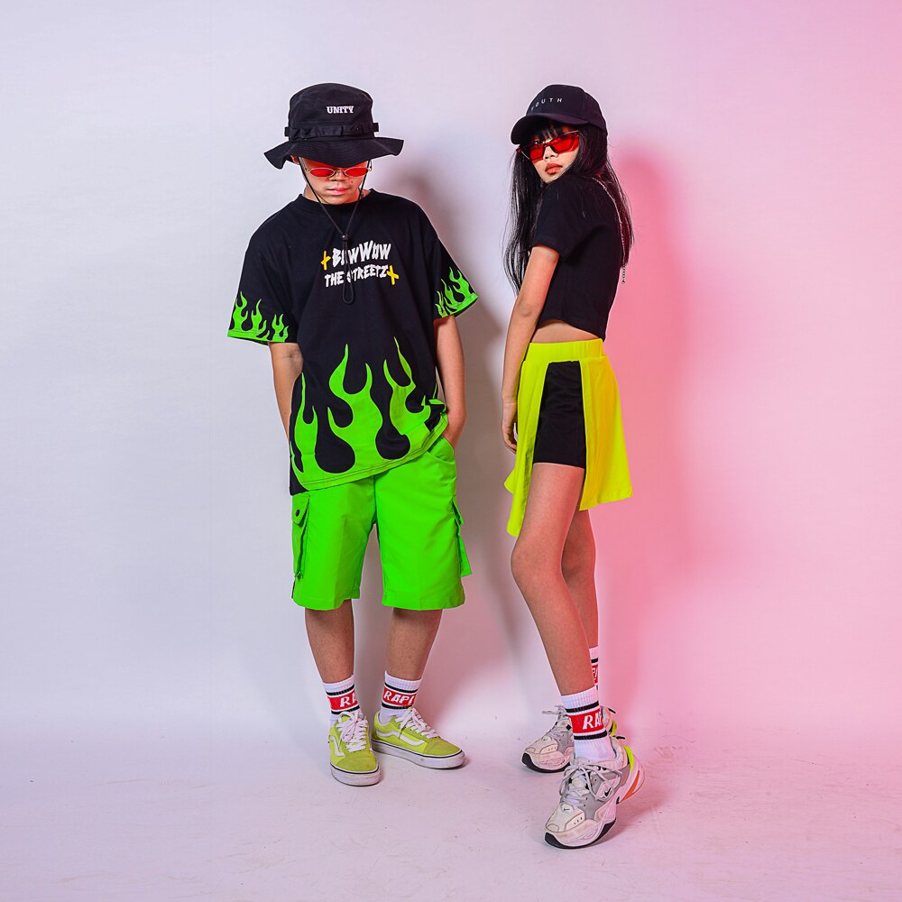 Children'S Day Jazz Dance Costumes Boys Performance Clothes Hip-Hop Street Dance Clothes Girls Dance Skirt Stage Outfits DQS4424