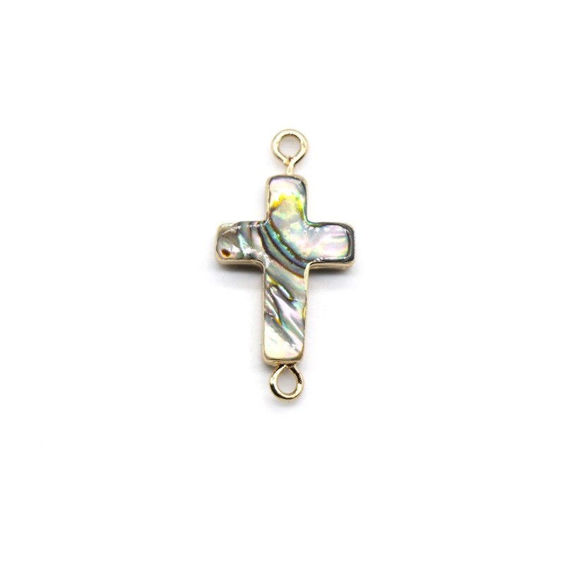 Rock Jewelry Accessories DIY Beaded Connectors Pendants Heart Star Cross Charm Natural Abalone Shell Mother of Pearl Pendants: 13x18mm cross