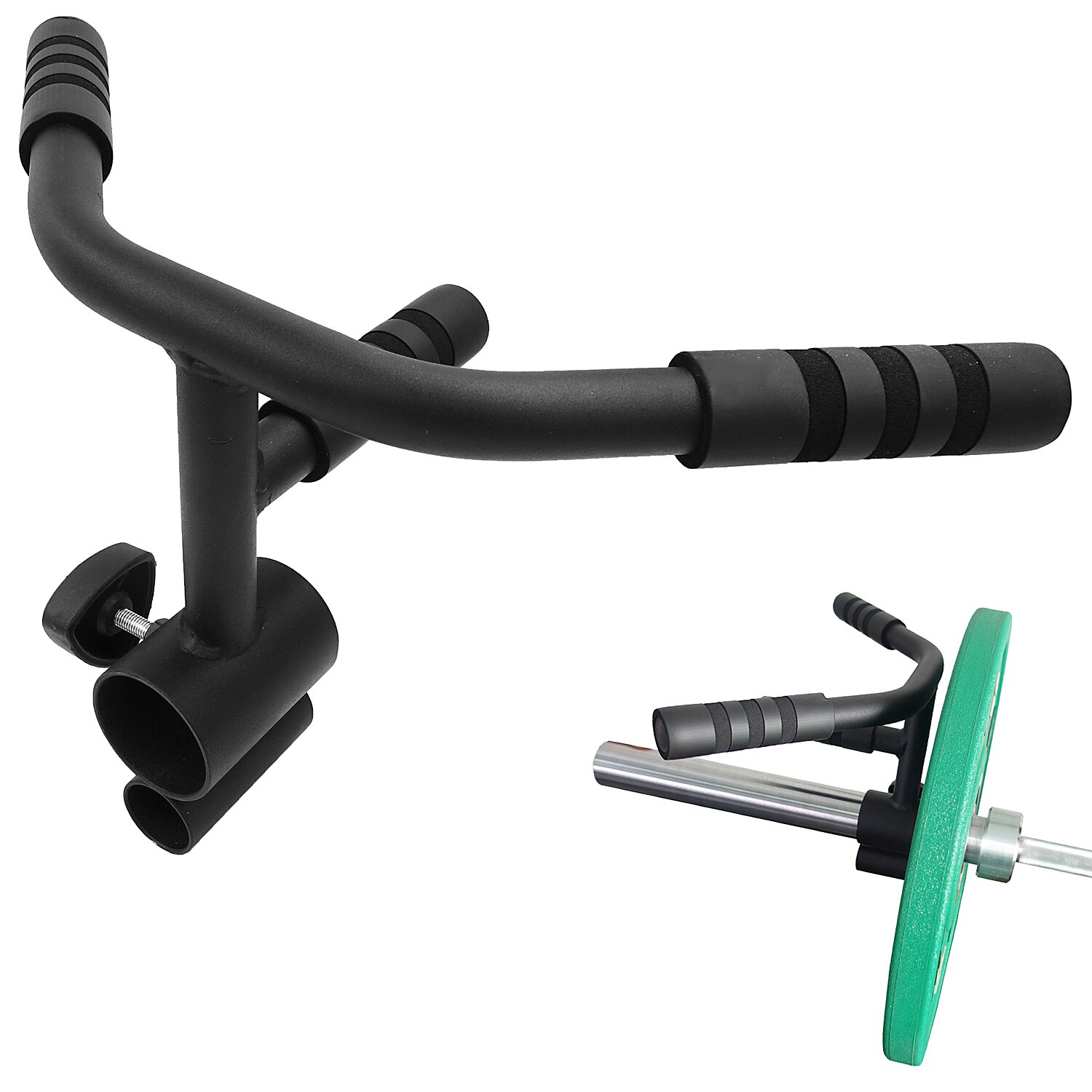 KOMFOTTEU Trap Bar, 142 cm halterstang met inklapbare handgreep, zeshoekige stang van staal met veersluiting, zeshoekige stang tot 226 kg voor kniebuigingen, deadlifts (zilver
