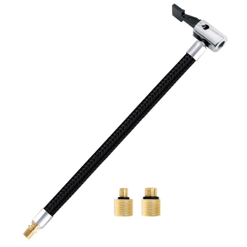 Bildæk luftkompressorslange dækslange med adaptere udskiftningspumpe forlængerslangetilslutning: Rød