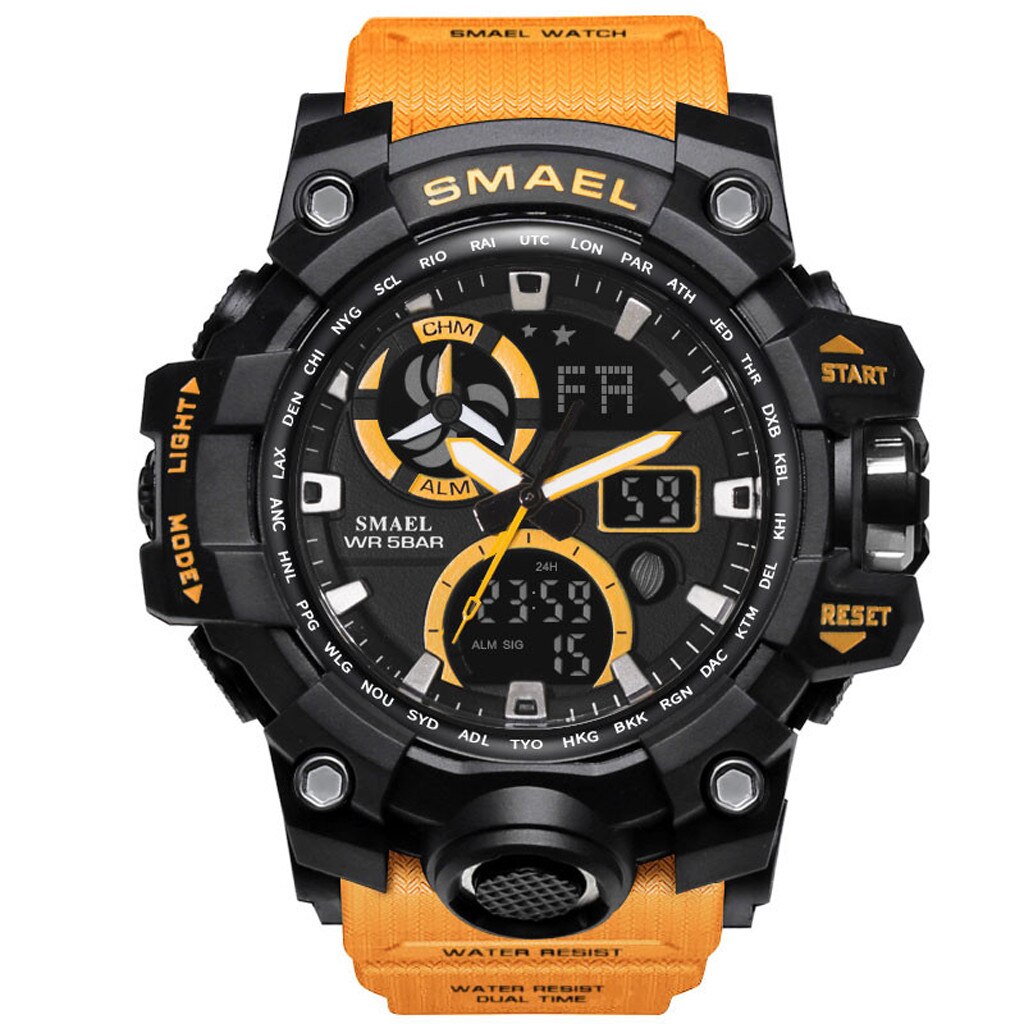 Mannen Sport Horloge Dual Display Analoge Digitale Stopwatch Led Elektronische Horloges Casual Sport Elektronica Horloge
