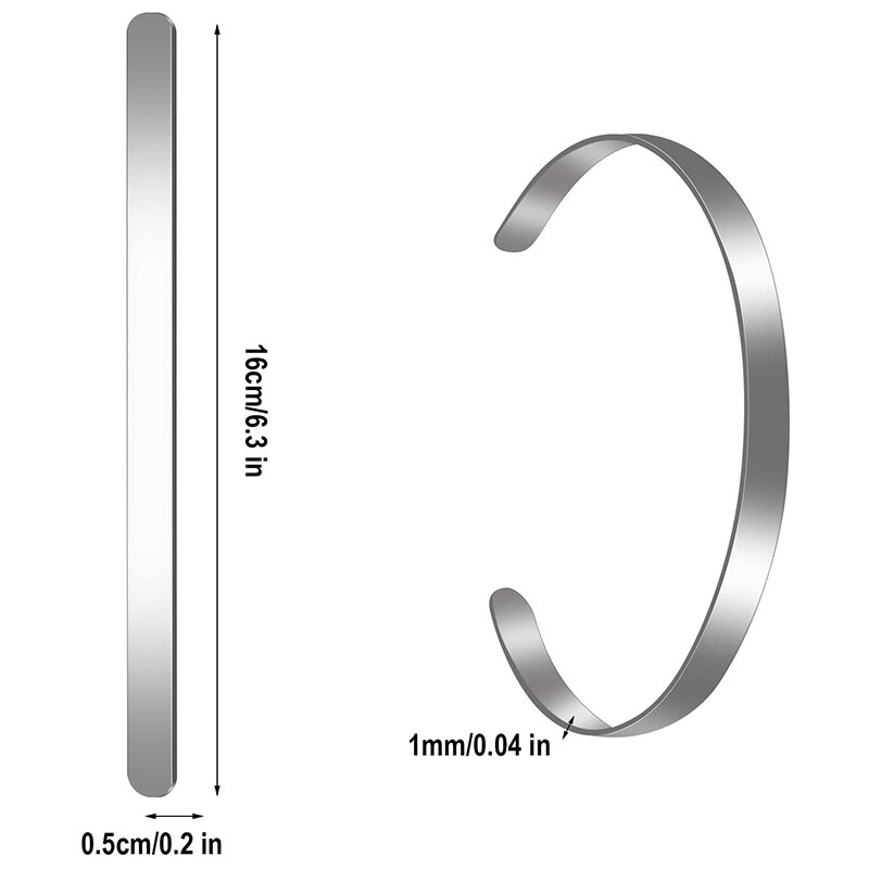 Brazalete blanco de 18 piezas brazalete ajustable a la muñeca brazalete de acero inoxidable blanco para hacer pulseras de joyería DIY