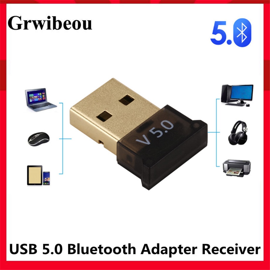 Grwibeou USB Bluetooth 5.0 adattatore ricevitore Audio Bluetooth Dongle adattatore USB Wireless per Computer PC Laptop Mouse