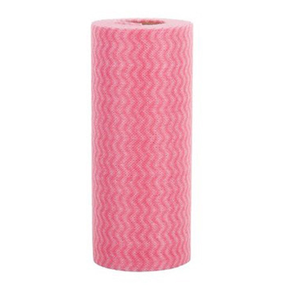 Paño de limpieza desechable para cocina y baño, paño de tela no tejida, 50 Uds. Por rollo: Rojo