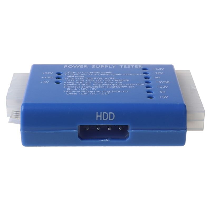 Pc 20/24- stift psu sata strömförsörjningstestare saus blå 28tc