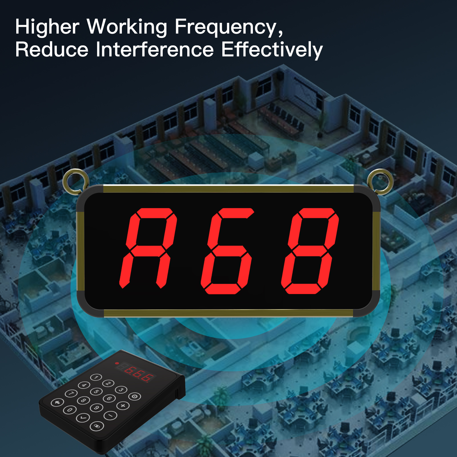 BYHUBYENG Number Calling System Wireless Restaurant Pager Queue Management System Business Wireless Keyboard Calling