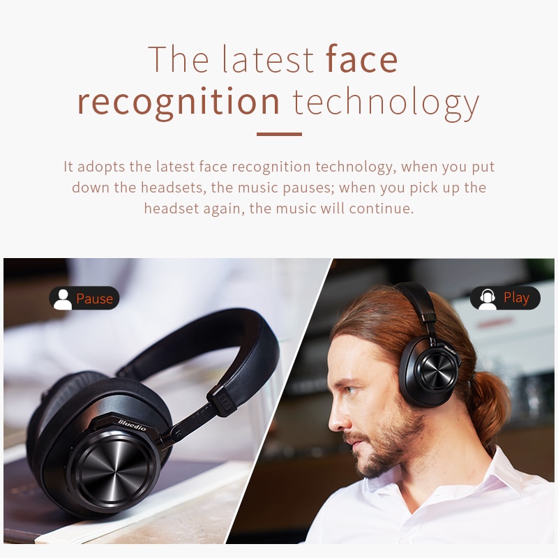 Bluedio T7 auriculares inalámbricos con Bluetooth auriculares con cancelación activa de ruido definido por el usuario para teléfonos y música
