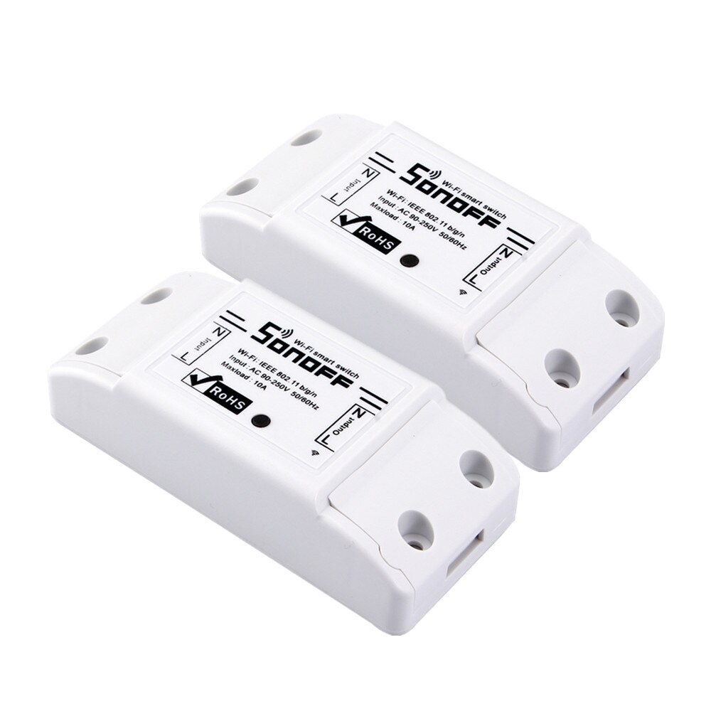 12 stk sonoff basic wifi switch universal til smart home wifi switch automationsmodul timer diy fjernbetjening til iphone ios: 2 stk