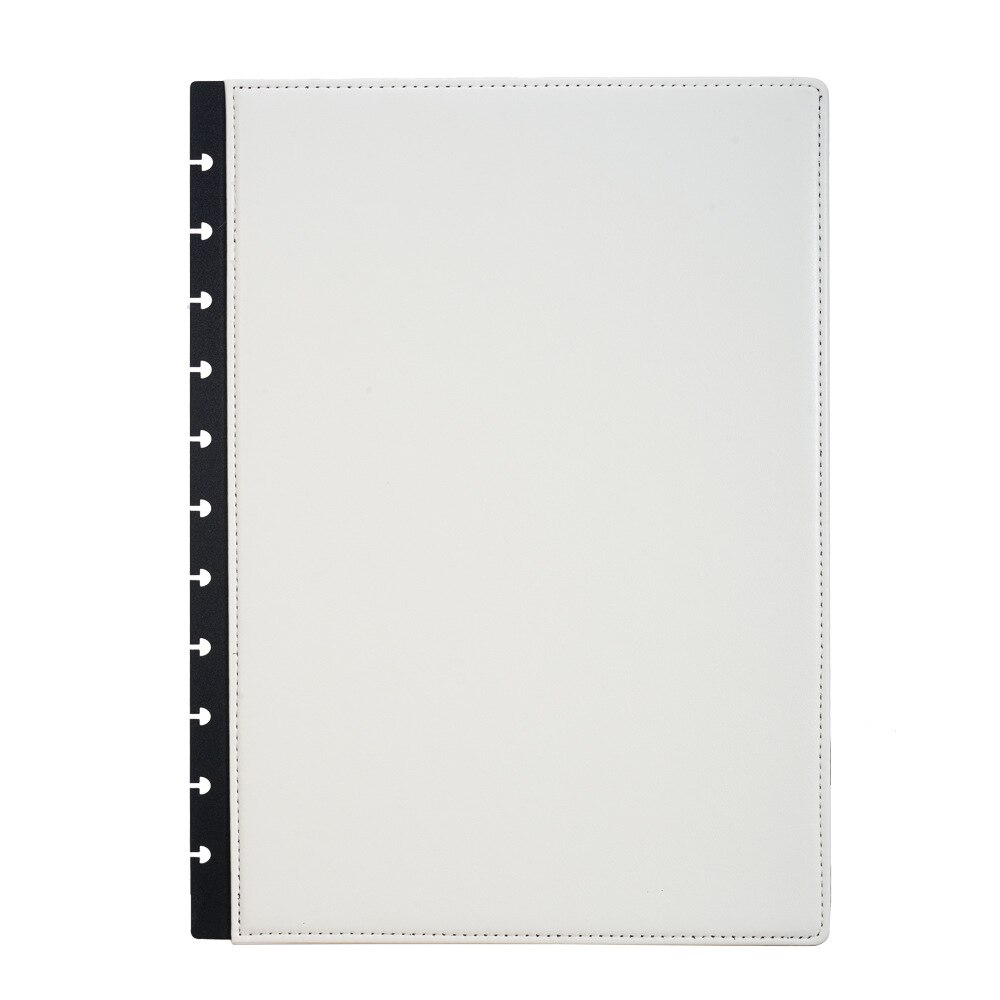 Fromthenon A4-cuaderno con agujeros de seta, organizador, cubierta, sistema de encuadernación de anillos de disco, accesorios, papelería para oficina y escuela: White cover