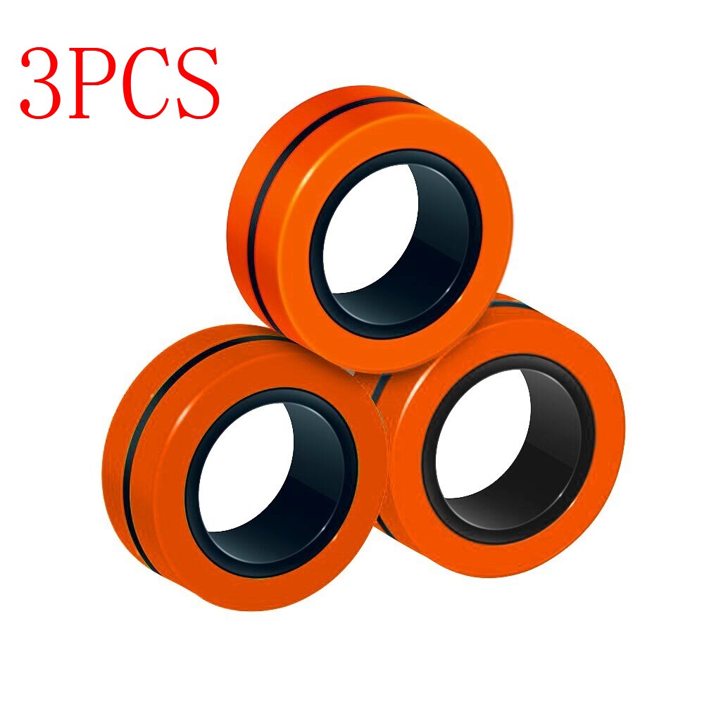 Stress Relief Magnetic Ringe Zappeln Spielzeug für Angst Anti-Stress Roller Fingertip Spielzeug Erwachsene Kinder Finger Spinner Magie Ringe: C