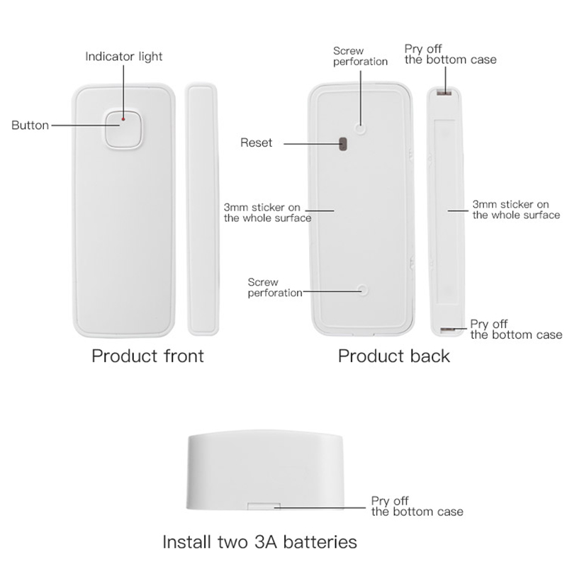 EWeLink Smart WiFi Door Sensor No Hub Required Door Open / Closed Detectors Linkage with The Other WIFI Smart Switch on The APP