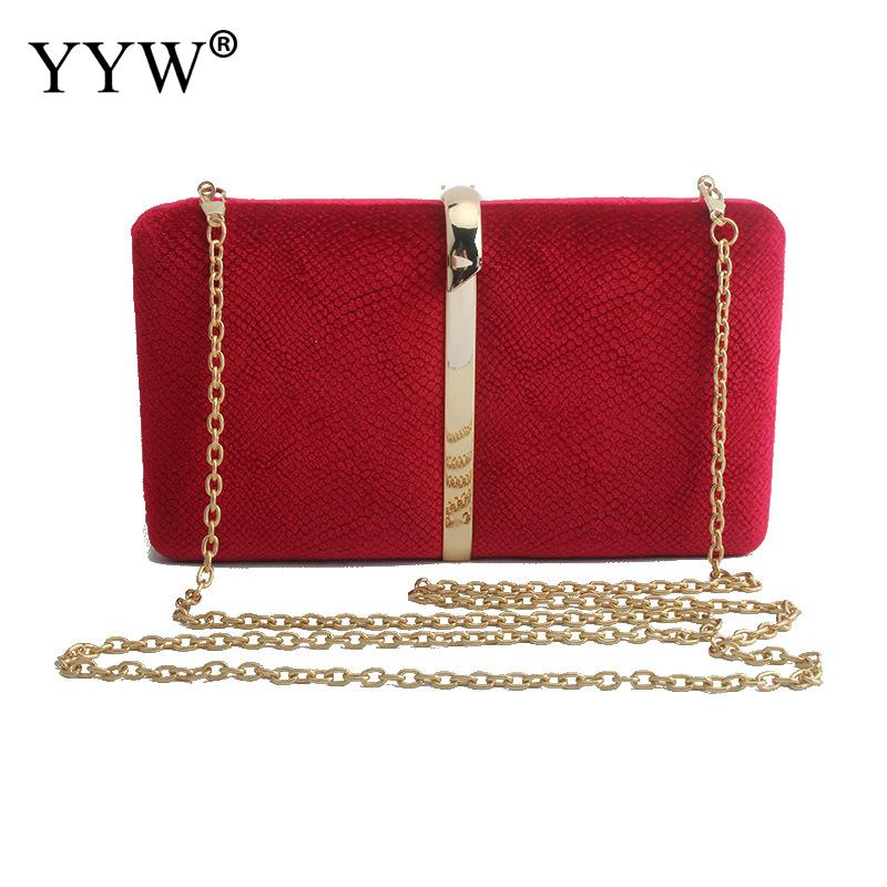 Flannelette Box Bag clutch women red wedding purse chain crossbody bags female evening party clutch luxury Crystal bolso mujer: red