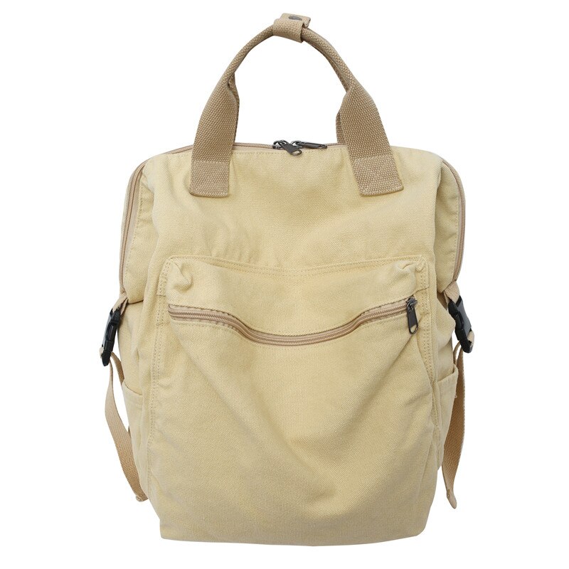 Vintage Cool Canvas Backpack Unisex Casual Young Girl Boy For Teenage Girls 2022 College Student Travel School Bags Women: Beige