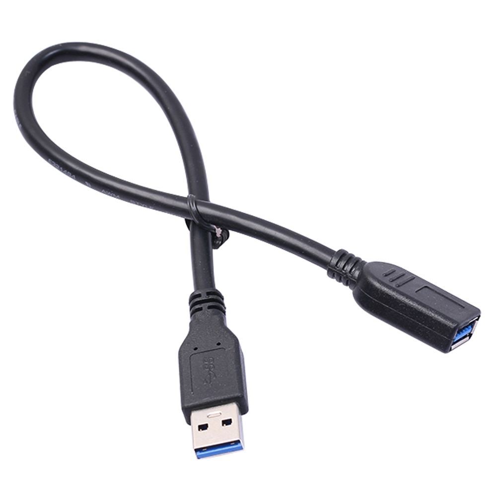 13 inch 33 CM Super Speed USB 3.0 Type A Man-vrouw ZWART Verlengkabel