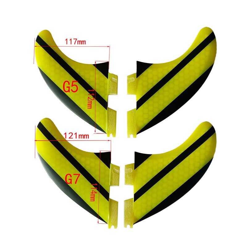 Quad fin Surfboard Fins 4PCS Set for FCS II box G7 +G5 size fiberglass Honeycomb with carbon L +M size FCS II Fins surf Fin: 2G7-2G5