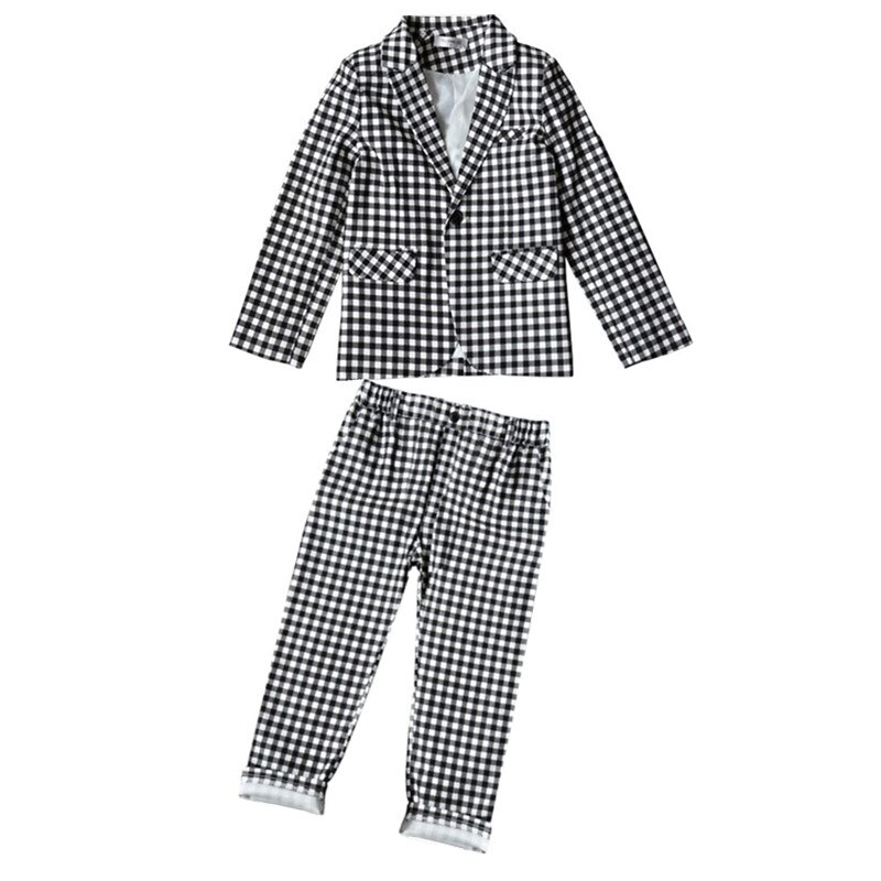 Ensemble de Costume formel à carreaux pour enfants, Costume de spectacle de fête pour garçons, Blazer et short, 2 pièces, été, automne: blazer pants / 4T