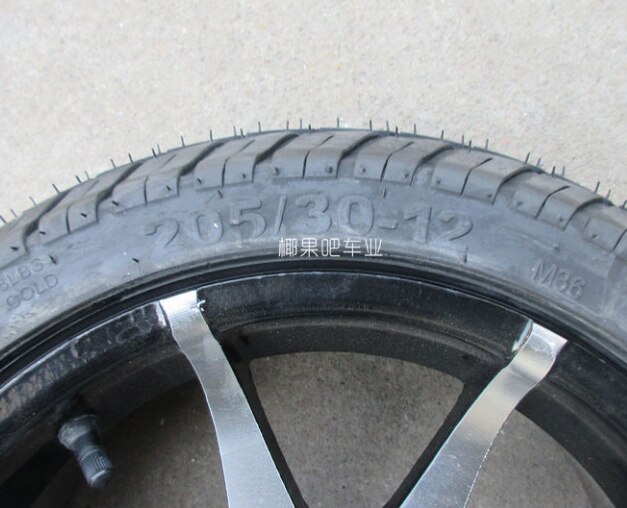 205/30-12 R12 Tubeless Tire Tyre Flat Running rubber Performance For ATV QUAD Buggy Go karts Golf Cart 150cc 200cc 250cc
