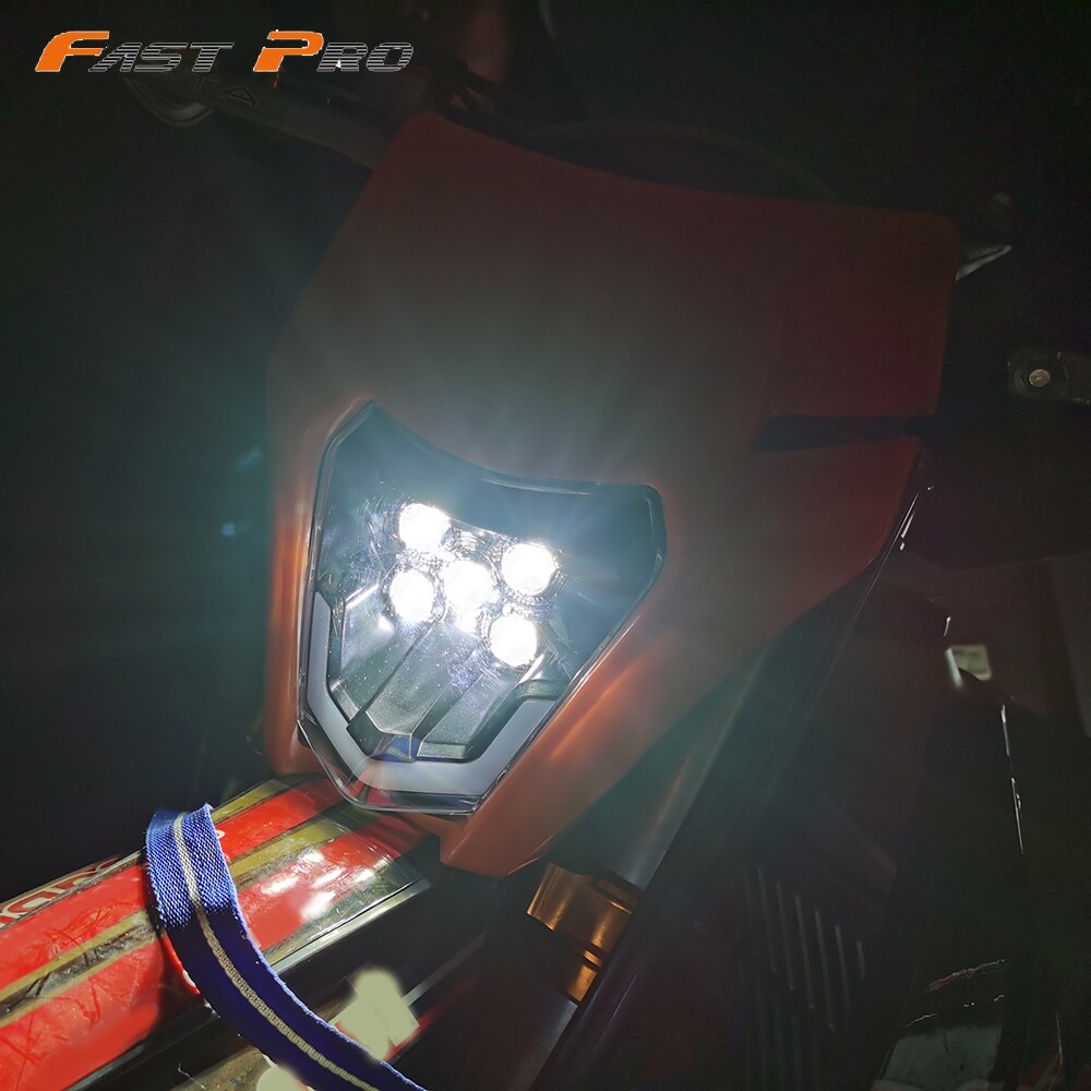 Faro LED para motocicleta faro linterna para cabeza para KTM EXC EXCF SX SXF XC XCF XCW XCFW TPI 125, 150, 250, 300, 350, 450, 530 MX ADV-