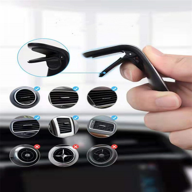 Support métallique support de téléphone magnétique pour voiture, Mini Clip sur ventilation, aimant Mobile très joli