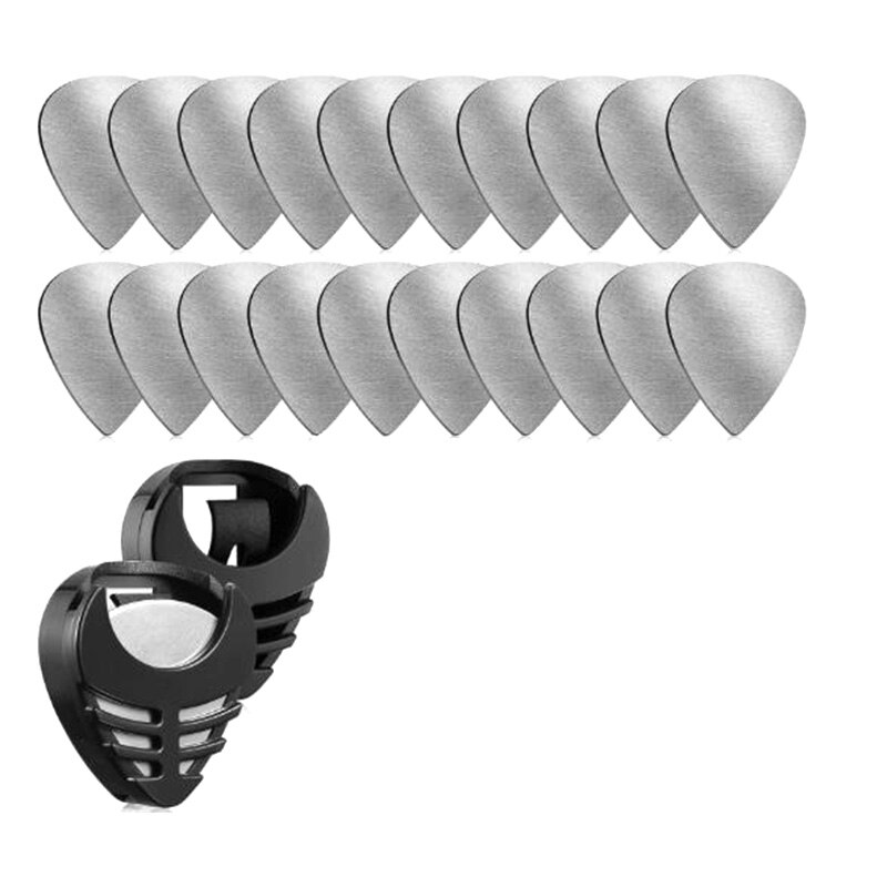 20 púas de Metal para guitarra y 2 púas negras para guitarra con púas para guitarra eléctrica: Default Title