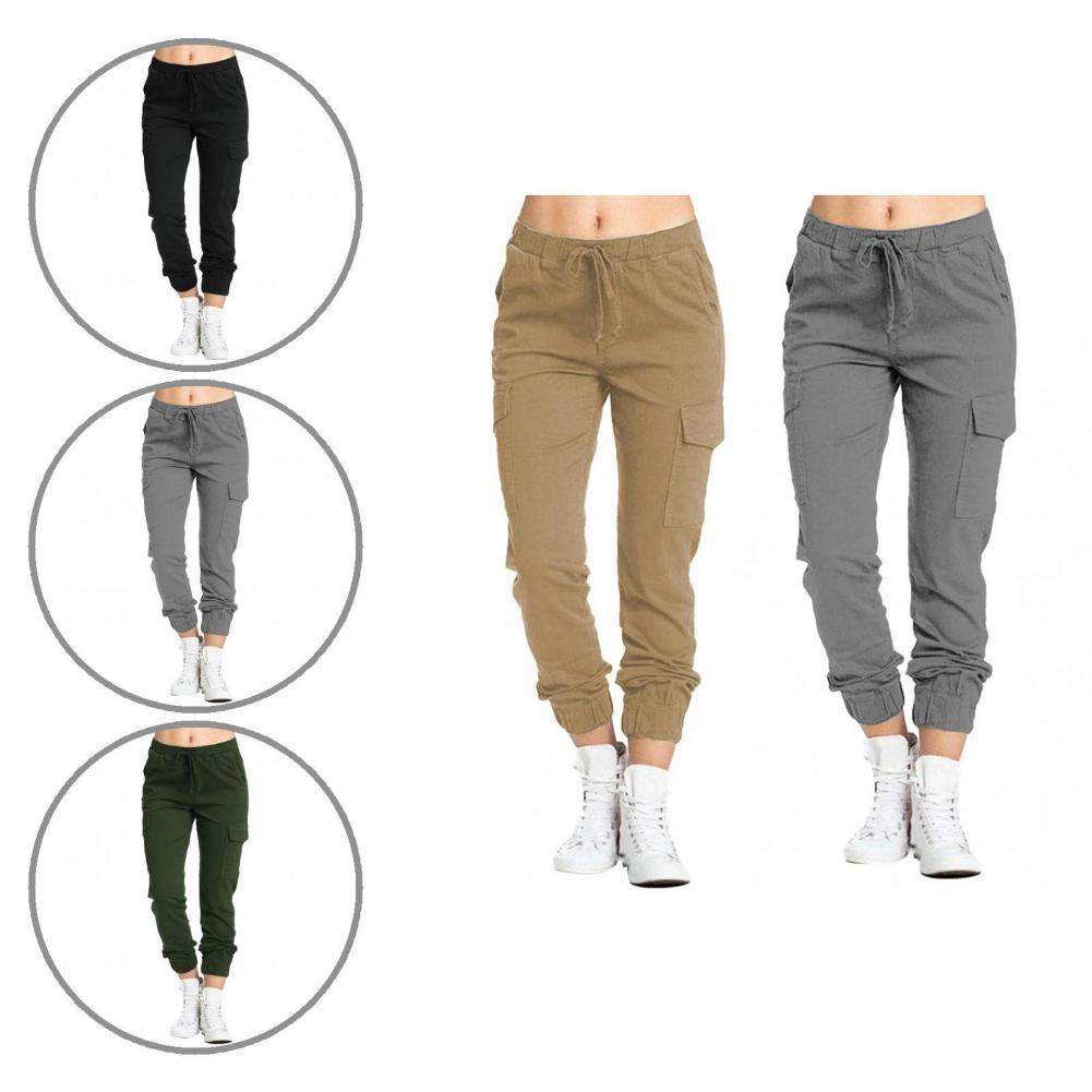 Pantalones de primavera para mujer, pantalón suave con cintura elástica, transpirable, con bandas elásticas en el tobillo