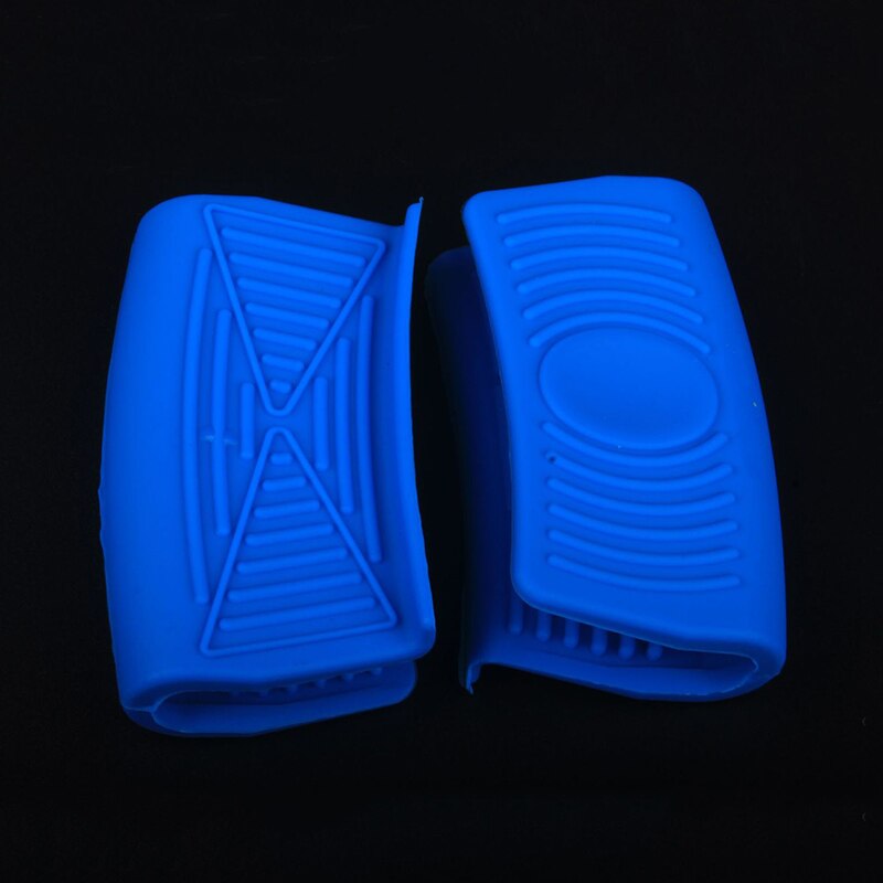 Siliconen pannenlappen 2 stuks praktische hittebestendige handschoenen oven mini handschoenen hittebestendige anti-verbrandingshandschoenen houders hittebestendige handschoenen: Blauw