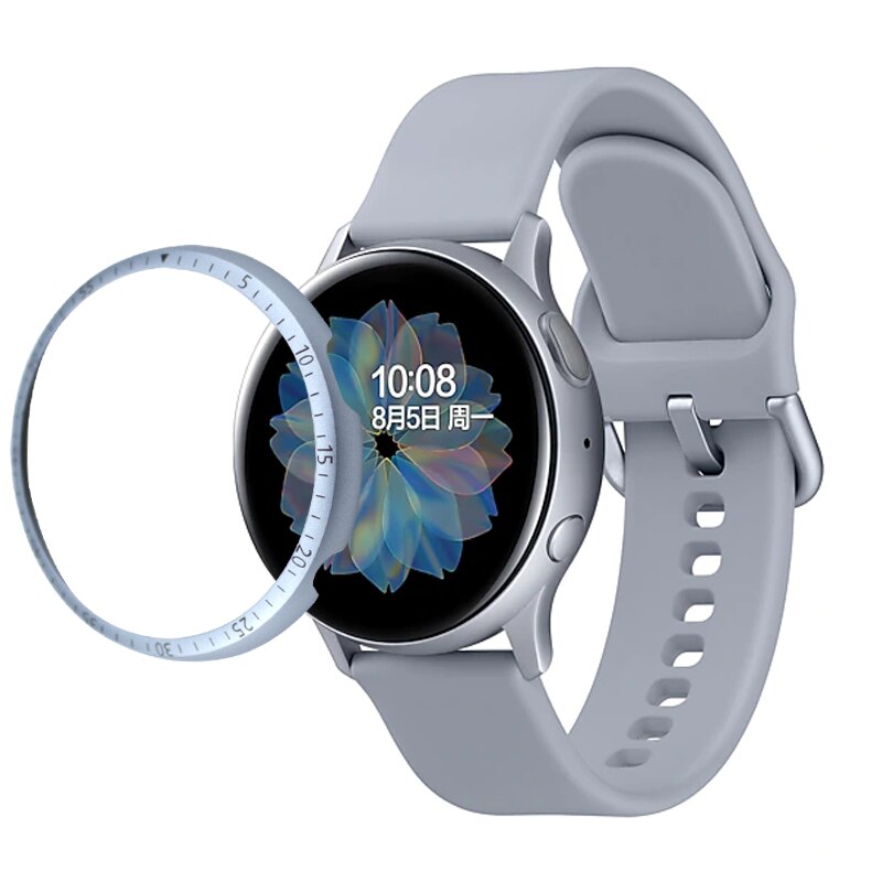Bezel ring för samsung galaxy watch active 2 40mm 44mm skydd fodral fodral sport lim metall stötfångartillbehör aktiv 2 40