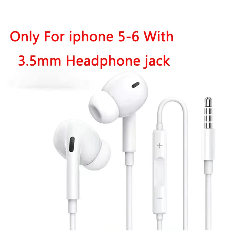 In-ear-øretelefoner for apple iphone 16 15 14 13 12 11 stereolyd kablede ørepropper bluetooth-kompatible hodetelefoner 3.5mm for alle telefoner