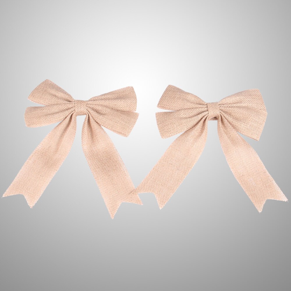 Lazos de arpillera con lazo para decoración, lazos de yute arpillera, adornos para manualidades DIY, decoración de de Bodas de Navidad (verde), 2 uds.: Flaxen