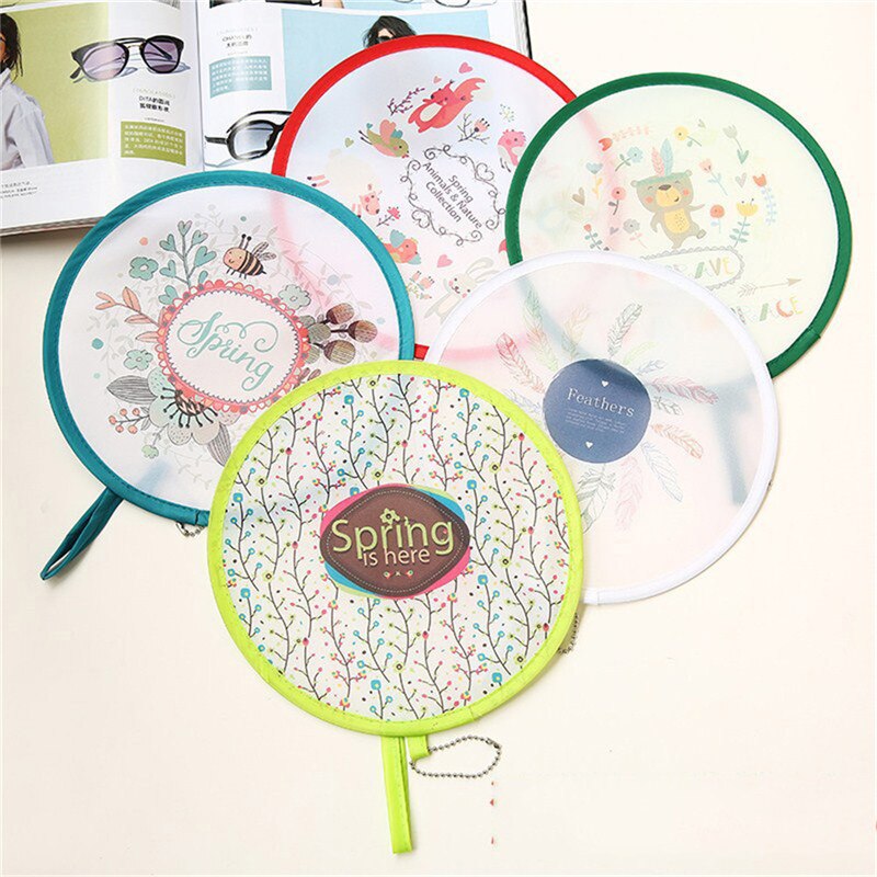 1Pc Draagbare Ronde Japanse Stijl Vouwen Fans Hand Fan Voor Wedding Party