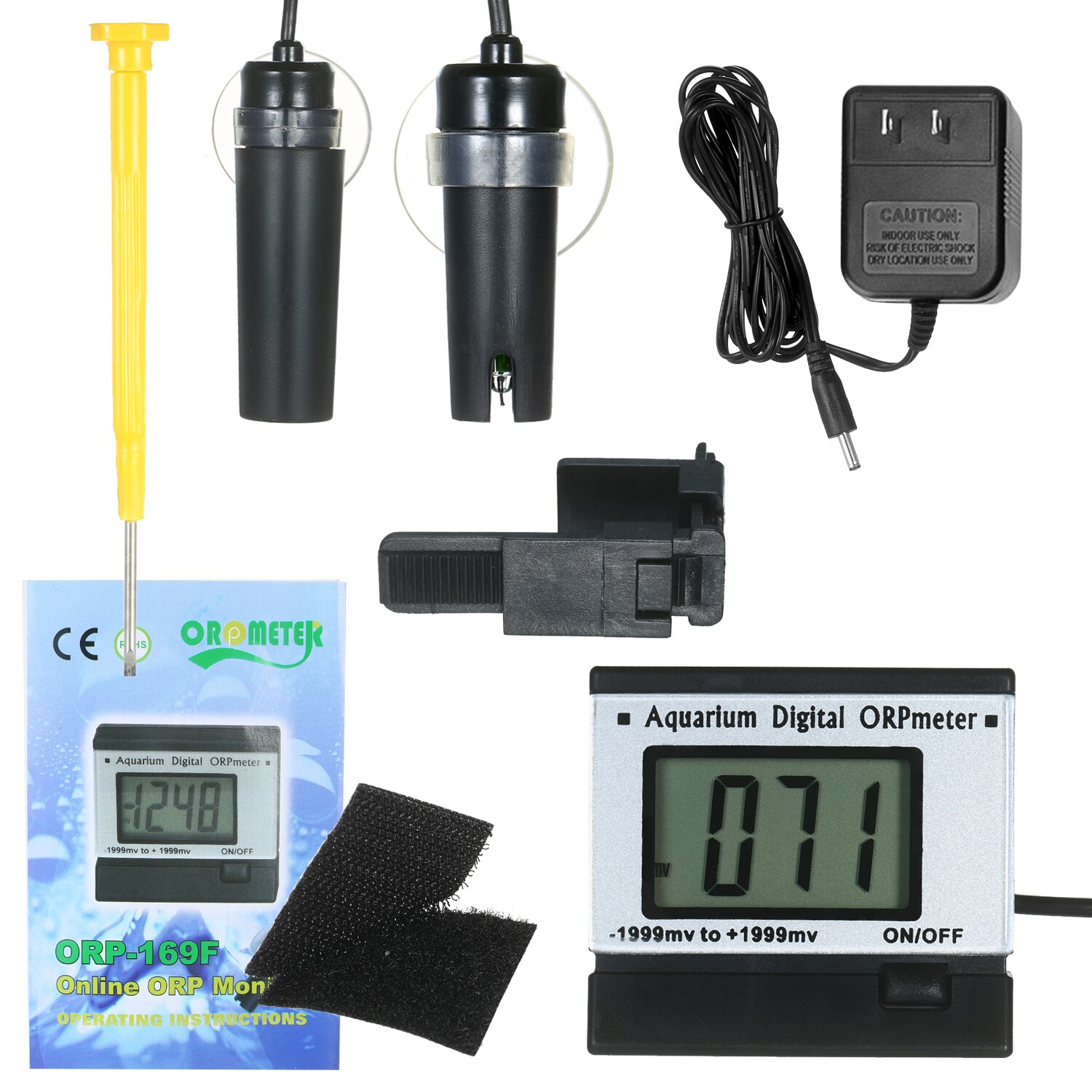 Aquarium Digital Oxidation Reduction Potential Monitor Meter Sensor Water Testing Equipment PH Tester Water Monitoring&Analysis