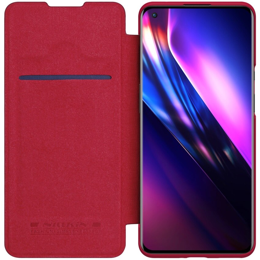 Til oneplus 9 pro 9r flip etui nillkin qin læder flip cover kort lomme pung bog etui til oneplus 9 one plus 9 pro telefontaske