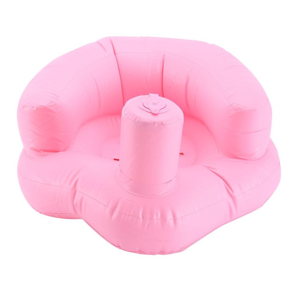Kinderzitje opblaasbare stoel bank badstoelen eetkamer kinderwagen roze groen pvc baby draagbare speelmat banken leer kruk: Roze