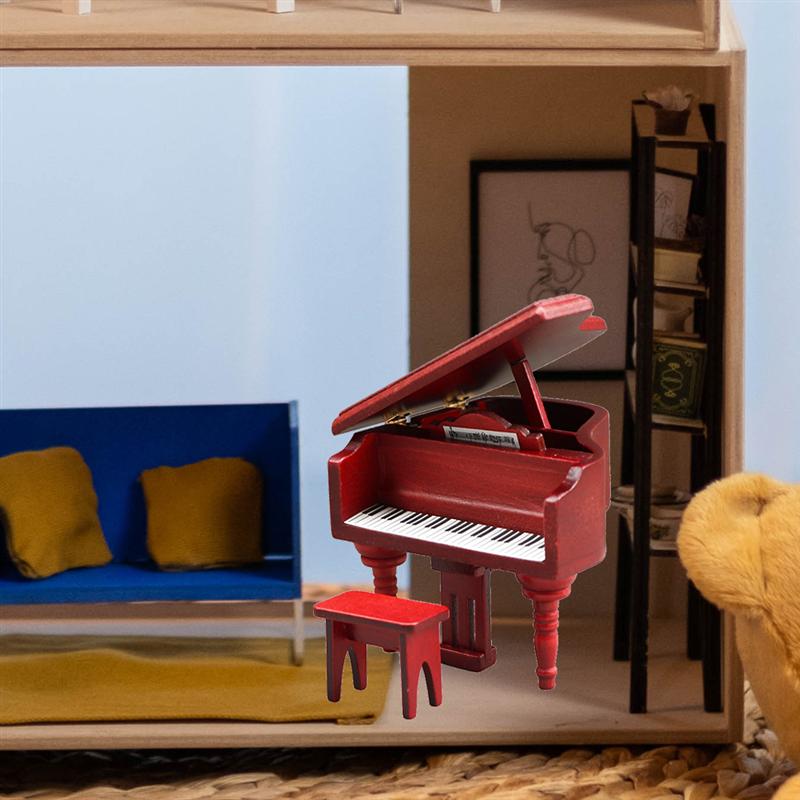 Doll House Miniature Piano Miniature Piano Ornament Micro Landscaping Piano Decor