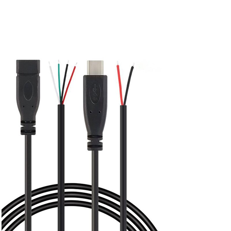 25cm USB 2.0 Type-C Power Supply Extension Wire Cable Charger Connector Male Female Plug 2-pin 4-pin Data line 1pcs/5pcs