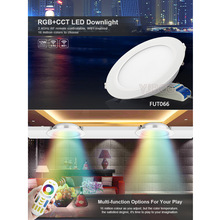 12W Milight FUT066 Led Downlight AC220V Rgb + Cct Dimbare Led Panel Licht Ronde Compatibel Met 2.4G Afstandsbediening /Mobiele Wifi Controle
