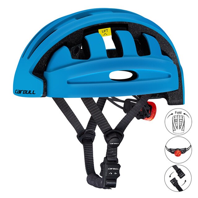 Opvouwbare Fietshelm Lichtgewicht Draagbare Veiligheid Fietshelmen City Bike Sport Fiets Helm Casco Ciclismo: Blue