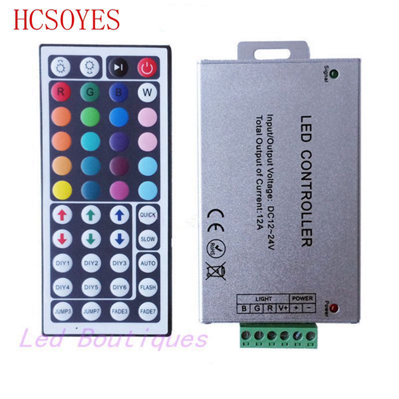 24 tasten/44 schlüssel Ir-fernbedienung rgb led controller 12A/24A für 3528/5050 rgb streifen DC12-24V