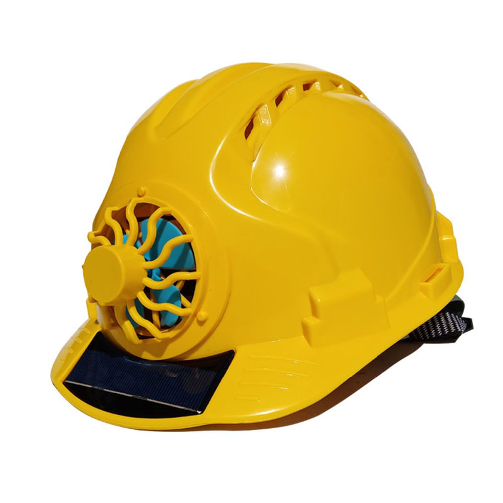 Sikkerhedshjelm med ventilator 2.0 konstruktion skygge solbeskyttelse solopladning hjelm konstruktion hjelm klimaanlæg hat: Gul