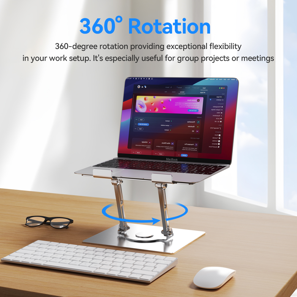 GOOJODOQ Laptop Stand Foldable Aluminum Alloy Portable Notebook Stand 10-17 Inch Macbook Air Pro Computer Bracket Laptop Holder