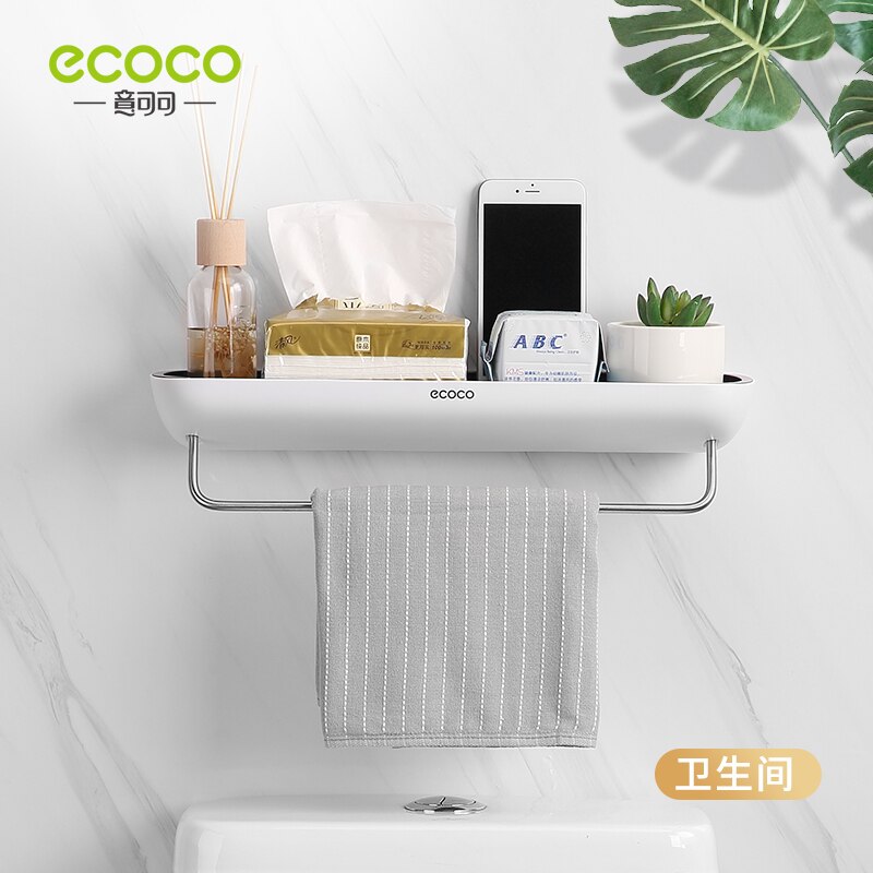 Ecoco badeværelseshylde bruseopbevaring organiser caddy organizer vægmontering shampoo stativ ingen boring køkken opbevaring
