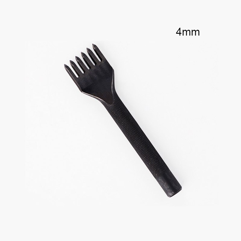 Perforadores de acero para cuero, herramientas de artesanía de 1, 2, 4, 6 puntas, cincel de punta de diamante, 3/4/5/6mm: 4mm 6 Prong 1pcs